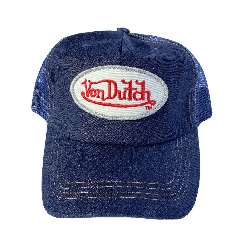 Authentic Von Dutch Blue Denim Cap Trucker Hat New